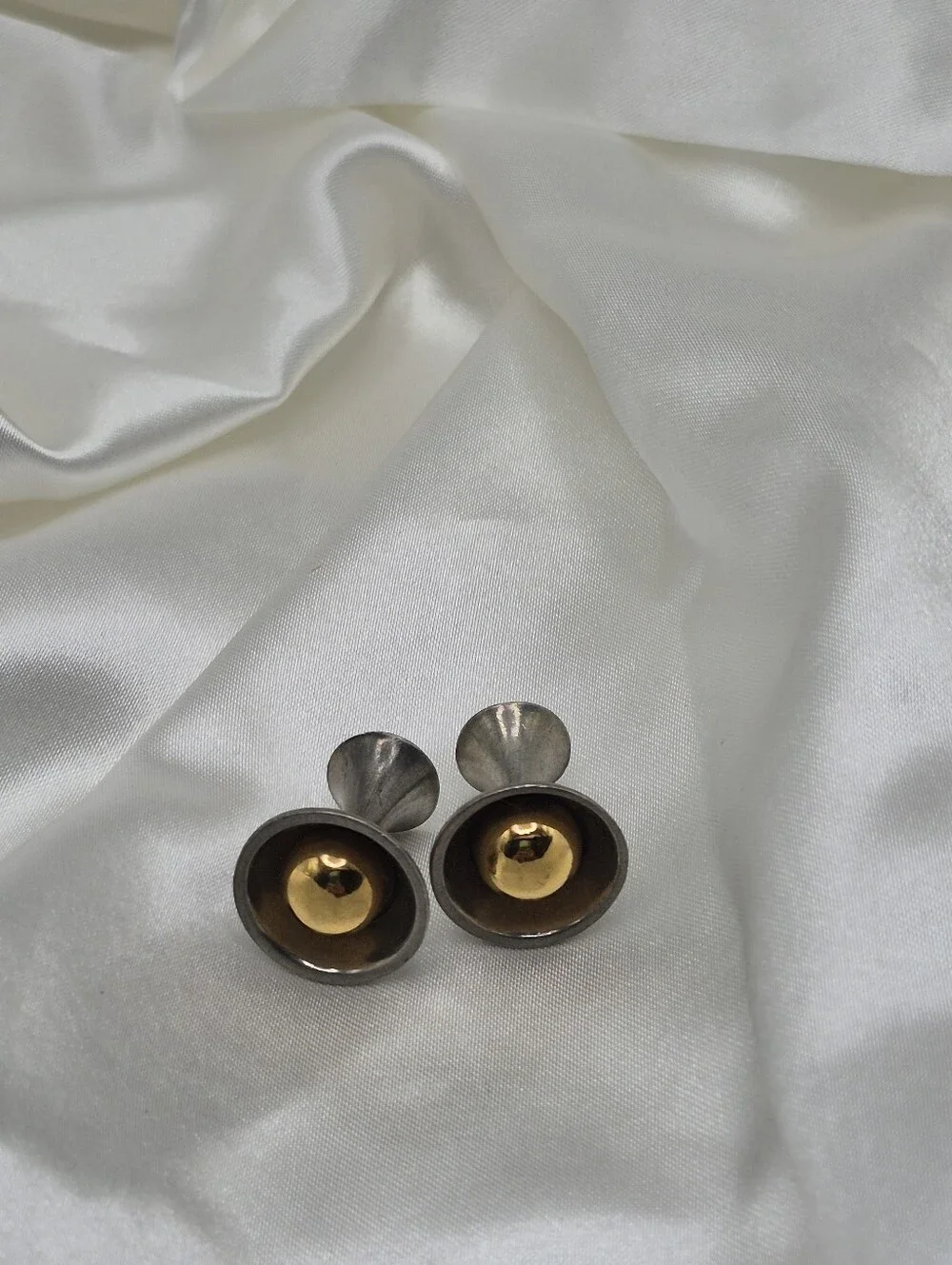 Royal Selangor Pewter Dome With Gold Ball Tuxedo Jewelry Cuff